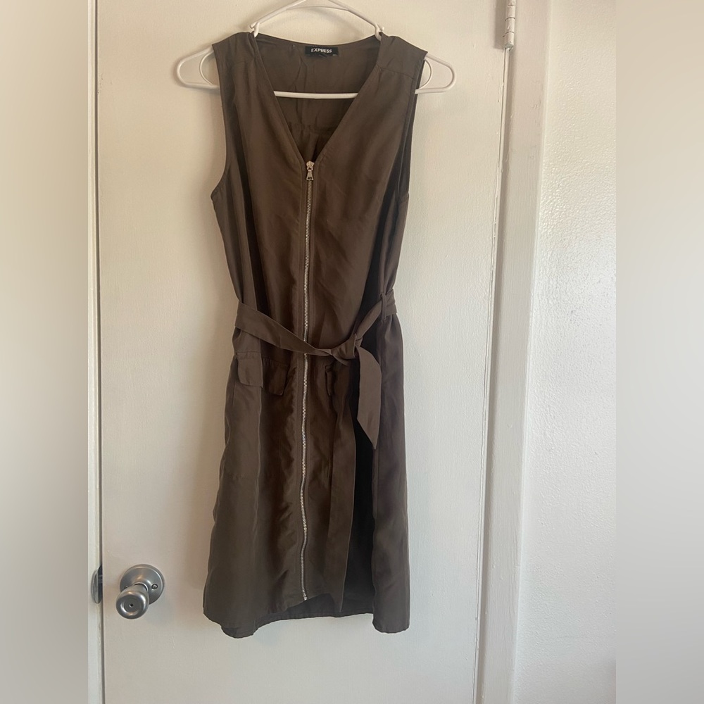 Brown express zipper dress